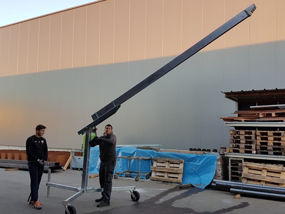 Erster Zusammenbau der Schneilanze